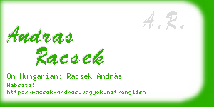 andras racsek business card