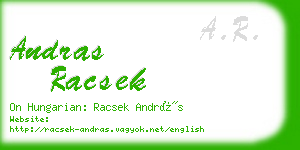 andras racsek business card
